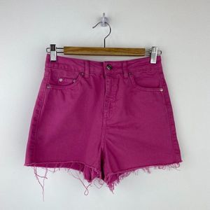 TOPSHOP MOTO MOM High Rise Pink Denim Short